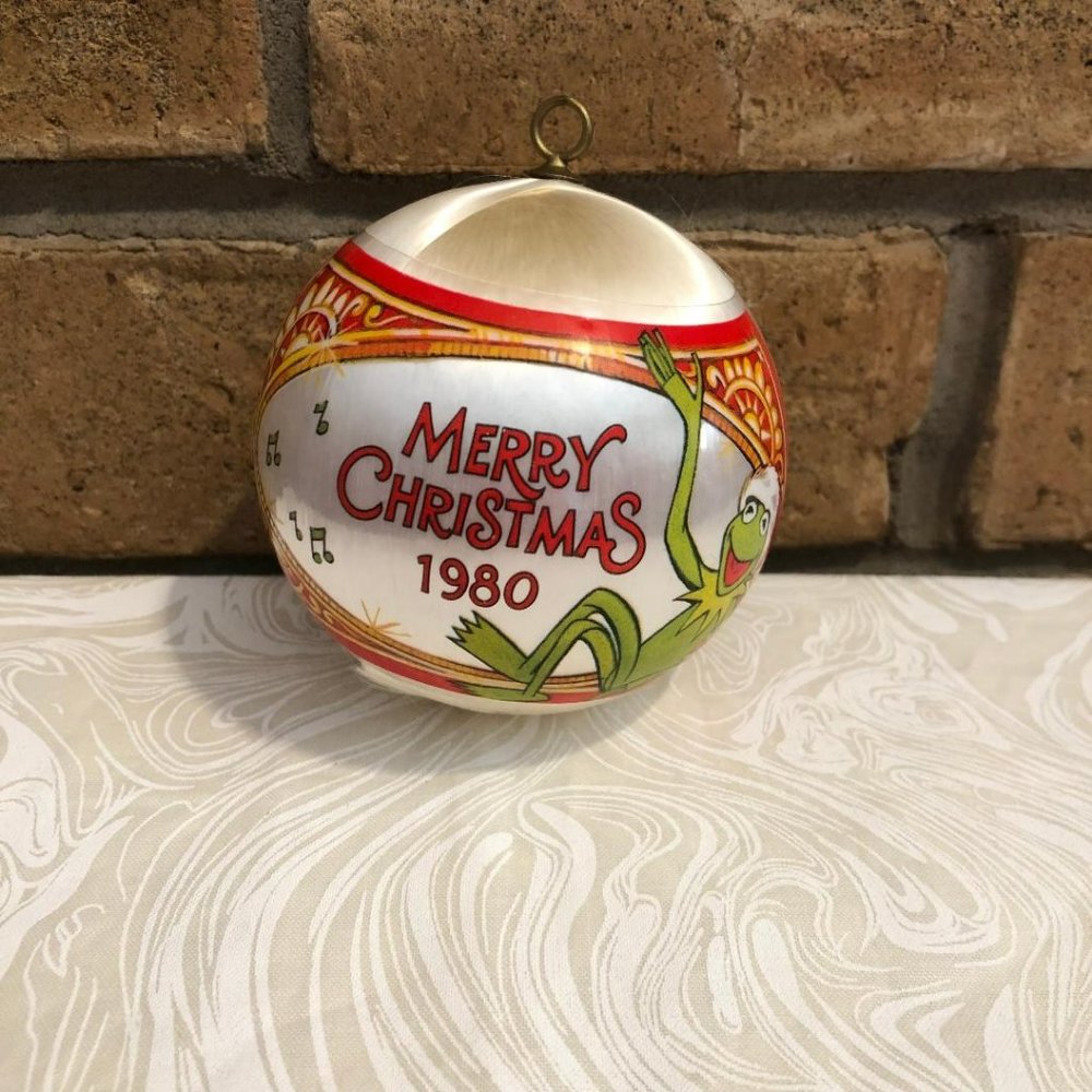 Vtg 80's1980 Hallmark Jim Henson's Muppets Kermit Satin Christmas Tree Ornament